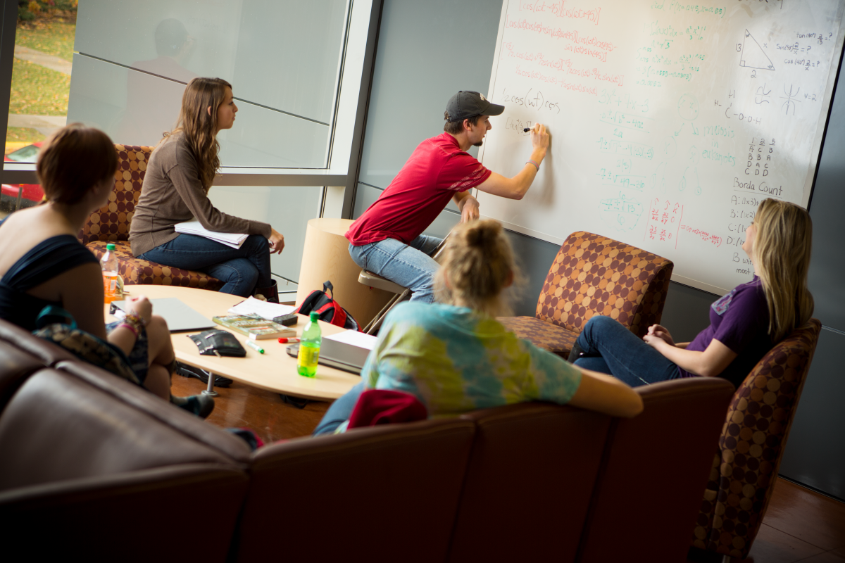 Students studying in a group